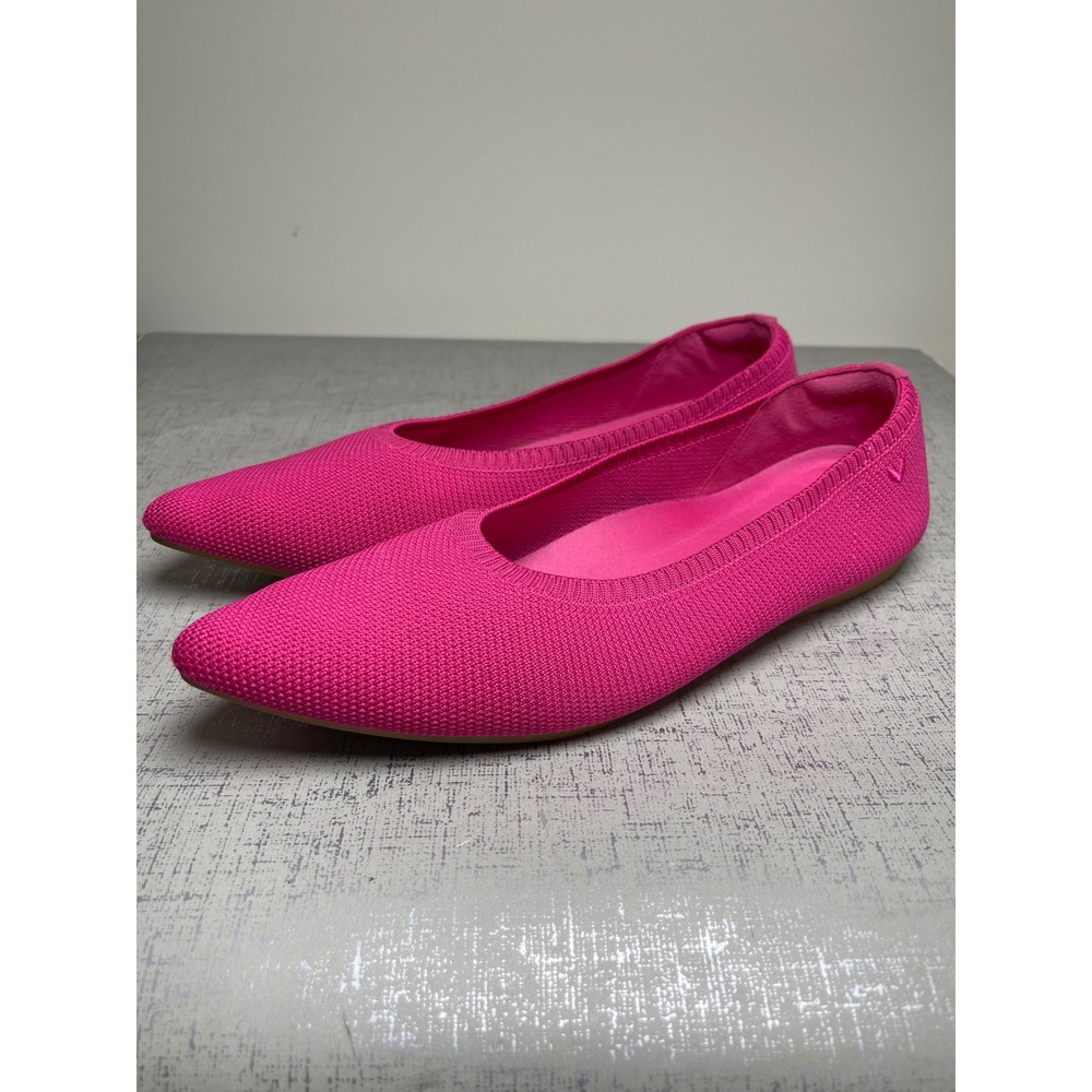 Vivaia Aria 5.0 Pointed Toe Knit Ballet Flats Pink Shoes 40.5 - 9.5